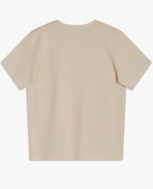 MESH CREW TEE . OFF WHITE