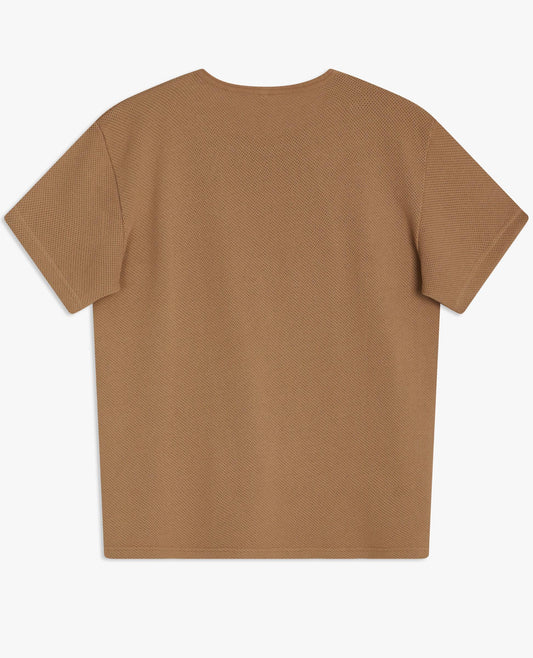 MESH CREW TEE . KHAKI