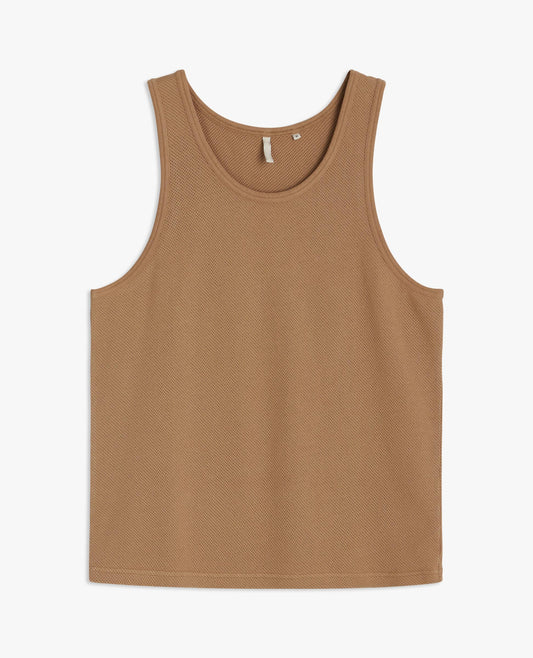 MESH TANK TOP . KHAKI
